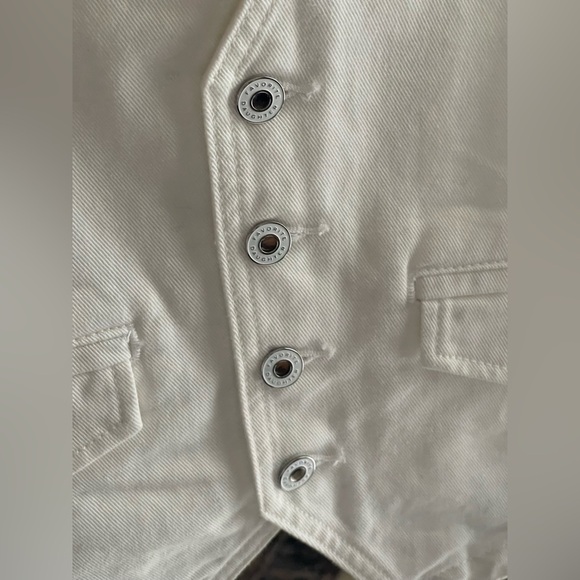 Favorite Daughter NWT The Poppy White Denim Vest 100% Cotton - Picture 7 of 11